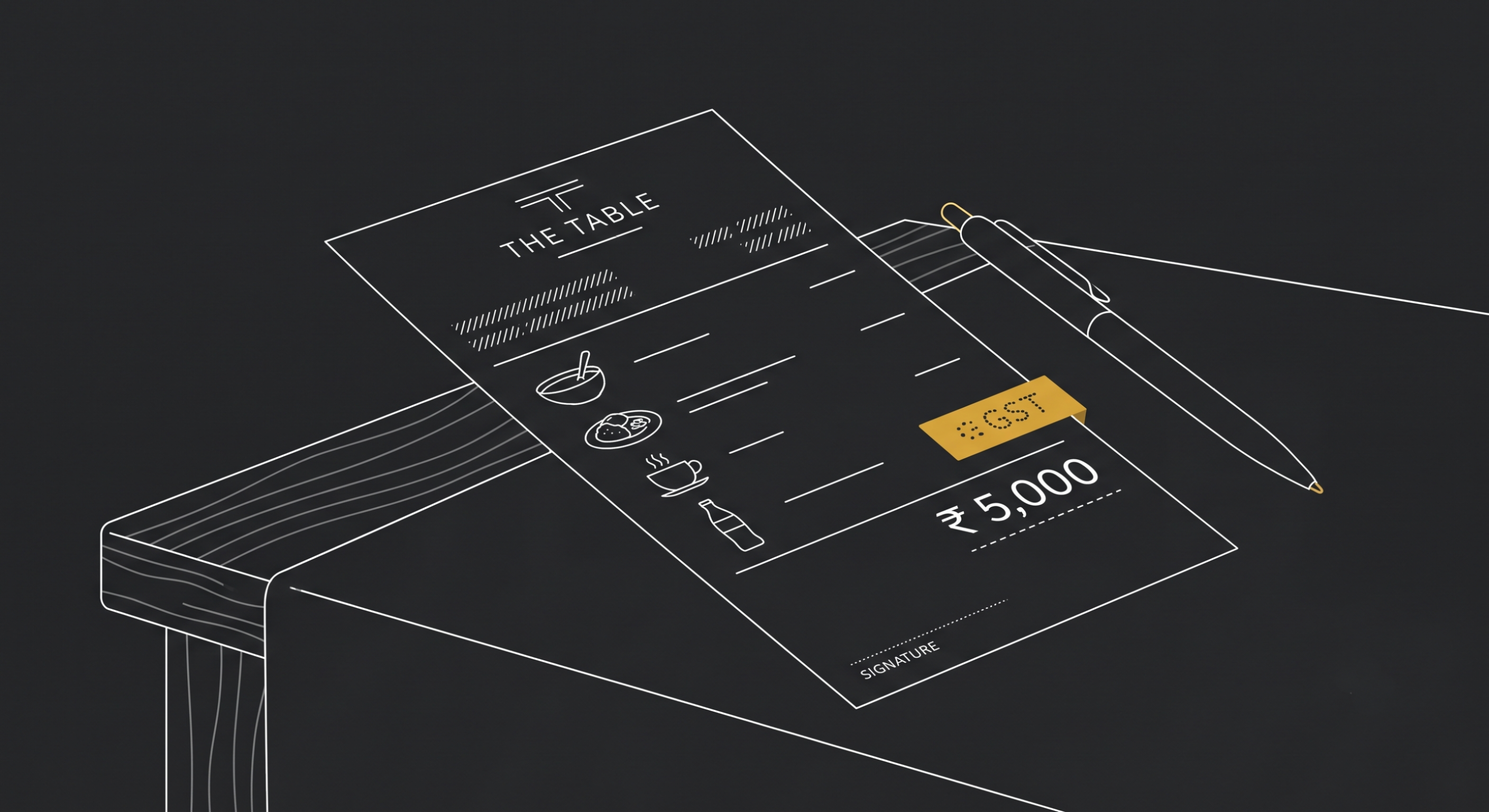 Illustration of GST billing for an Indian restaurant